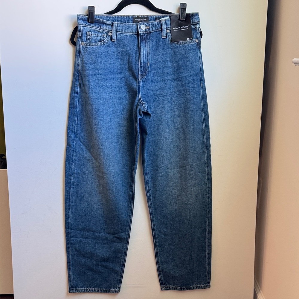 Banana Republic Women’s High-Rise Barrel Blue Jeans | 27s